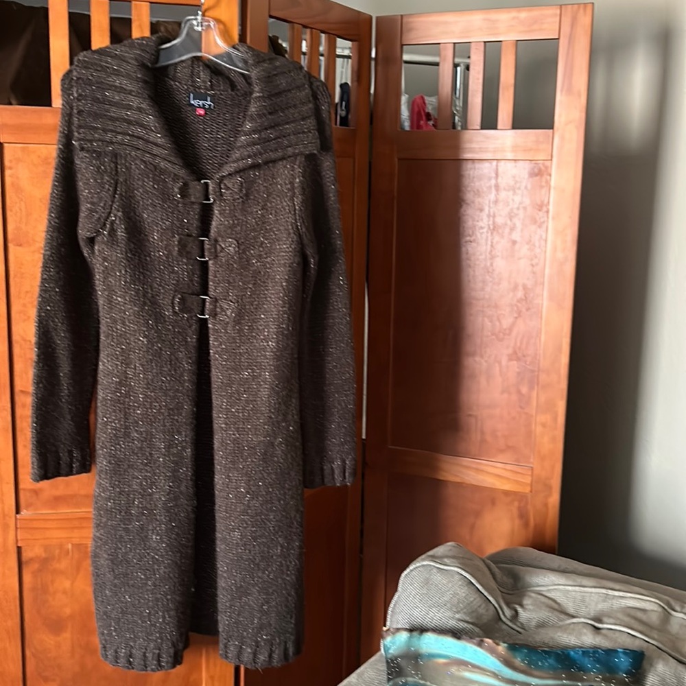 Women’s Kersh Long Sweater with Front Button Closure Tabs